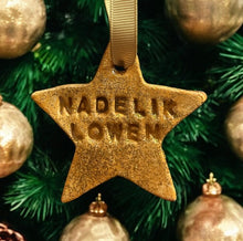 Load image into Gallery viewer, Nadelik Lowen Cornish Clay Christmas Star Decoration
